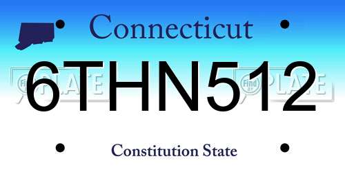 6THN512 Connecticut License Plate