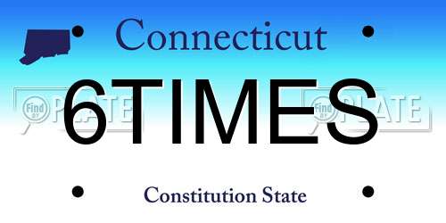 6TIMES Connecticut License Plate