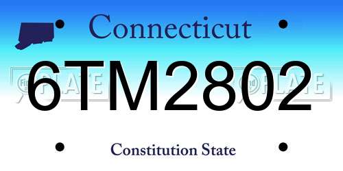 6TM2802 Connecticut License Plate