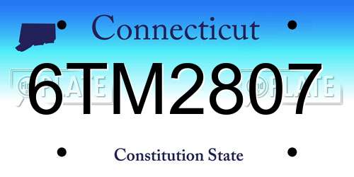 6TM2807 Connecticut License Plate
