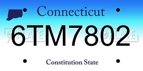 6TM7802 Connecticut License Plate