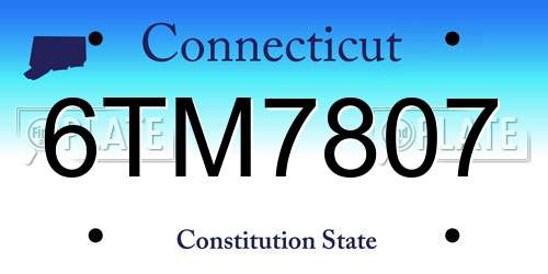 6TM7807 Connecticut License Plate