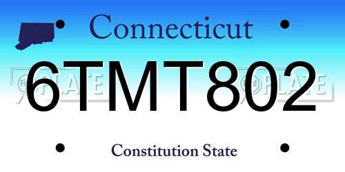 6TMT802 Connecticut License Plate