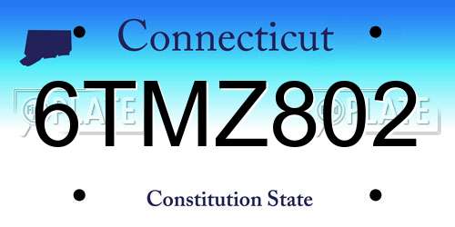 6TMZ802 Connecticut License Plate