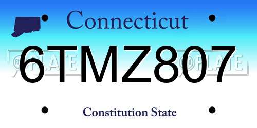 6TMZ807 Connecticut License Plate