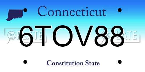 6TOV88 Connecticut License Plate