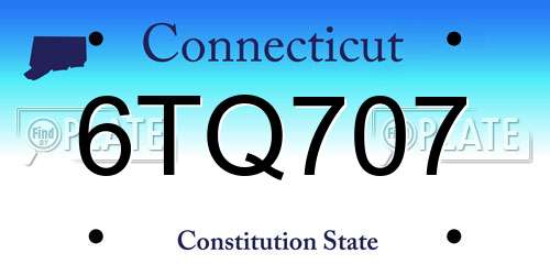6TQ707 Connecticut License Plate