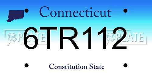 6TR112 Connecticut License Plate