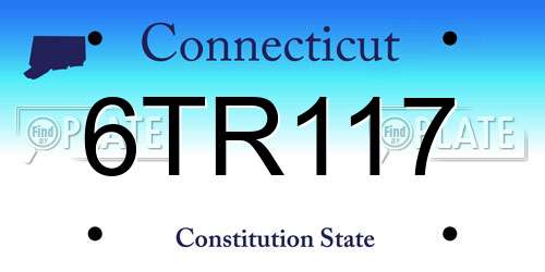 6TR117 Connecticut License Plate