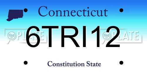 6TRI12 Connecticut License Plate