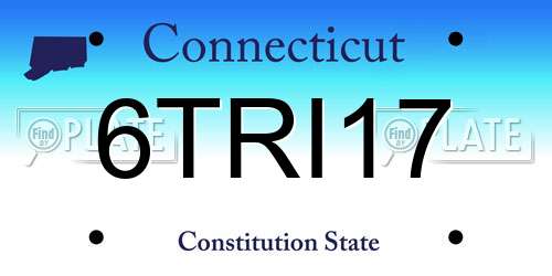 6TRI17 Connecticut License Plate
