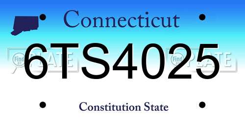 6TS4025 Connecticut License Plate