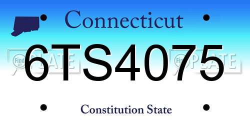 6TS4075 Connecticut License Plate