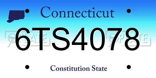 6TS4078 Connecticut License Plate