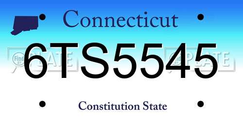 6TS5545 Connecticut License Plate