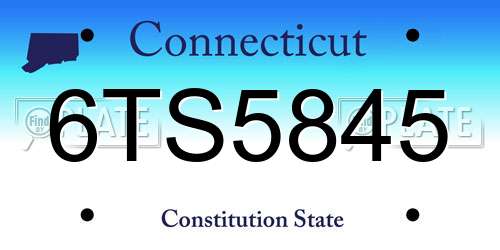 6TS5845 Connecticut License Plate