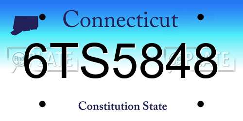 6TS5848 Connecticut License Plate