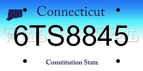 6TS8845 Connecticut License Plate