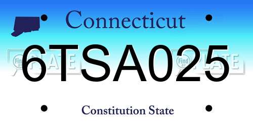6TSA025 Connecticut License Plate