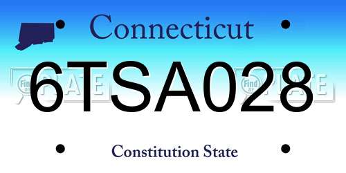 6TSA028 Connecticut License Plate