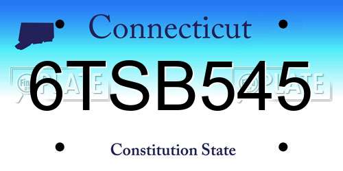 6TSB545 Connecticut License Plate