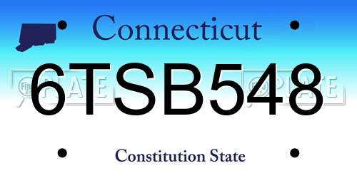 6TSB548 Connecticut License Plate
