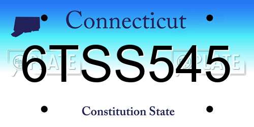 6TSS545 Connecticut License Plate
