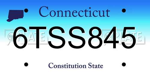 6TSS845 Connecticut License Plate