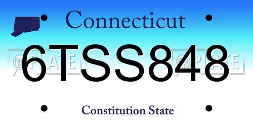6TSS848 Connecticut License Plate