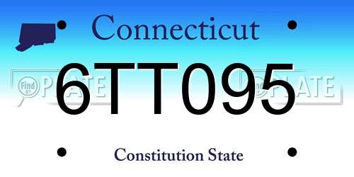 6TT095 Connecticut License Plate