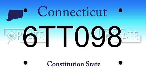 6TT098 Connecticut License Plate
