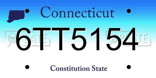 6TT5154 Connecticut License Plate