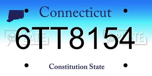 6TT8154 Connecticut License Plate