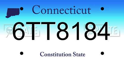 6TT8184 Connecticut License Plate