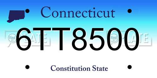 6TT8500 Connecticut License Plate
