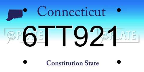 6TT921 Connecticut License Plate