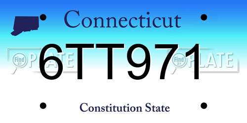 6TT971 Connecticut License Plate