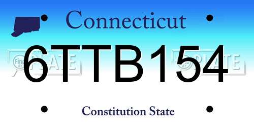 6TTB154 Connecticut License Plate