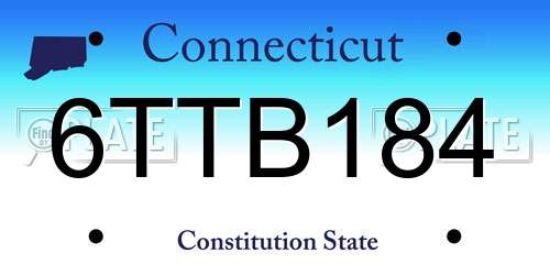 6TTB184 Connecticut License Plate