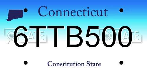 6TTB500 Connecticut License Plate
