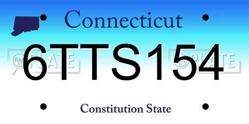 6TTS154 Connecticut License Plate