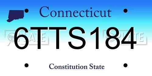 6TTS184 Connecticut License Plate