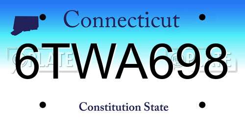 6TWA698 Connecticut License Plate