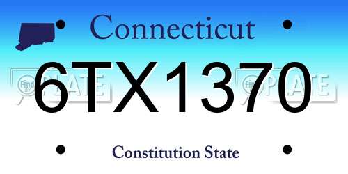 6TX1370 Connecticut License Plate