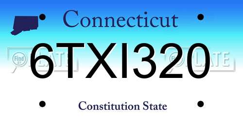 6TXI320 Connecticut License Plate