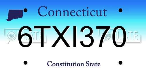 6TXI370 Connecticut License Plate