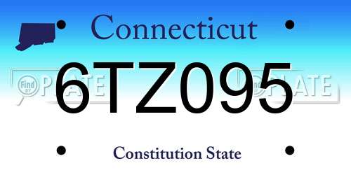 6TZ095 Connecticut License Plate