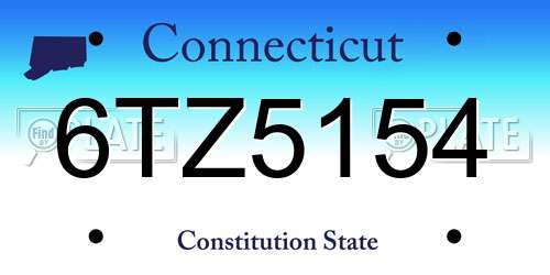 6TZ5154 Connecticut License Plate