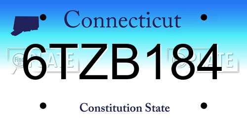 6TZB184 Connecticut License Plate
