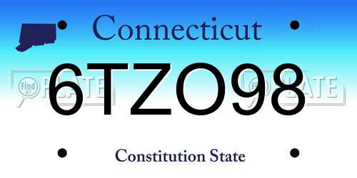 6TZO98 Connecticut License Plate